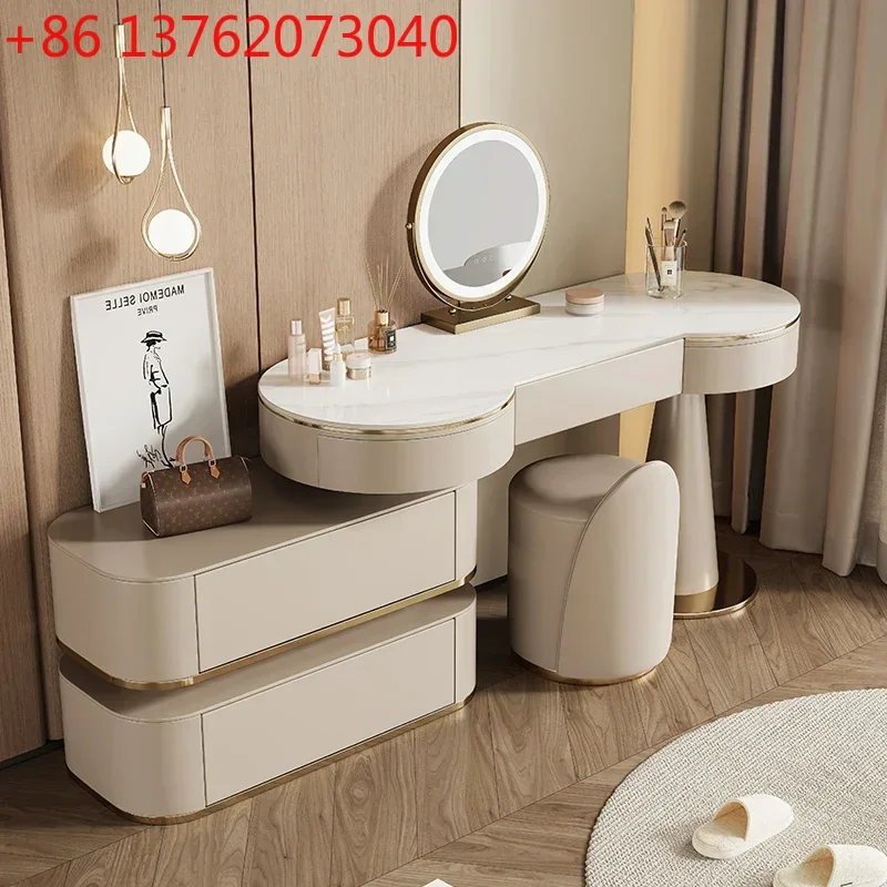 

Bedroom Furniture Fully Furnished Modern Luxury Rock Slab Countertops Makeup Vanity Dressing Table Dressers Vanity Desk Tables