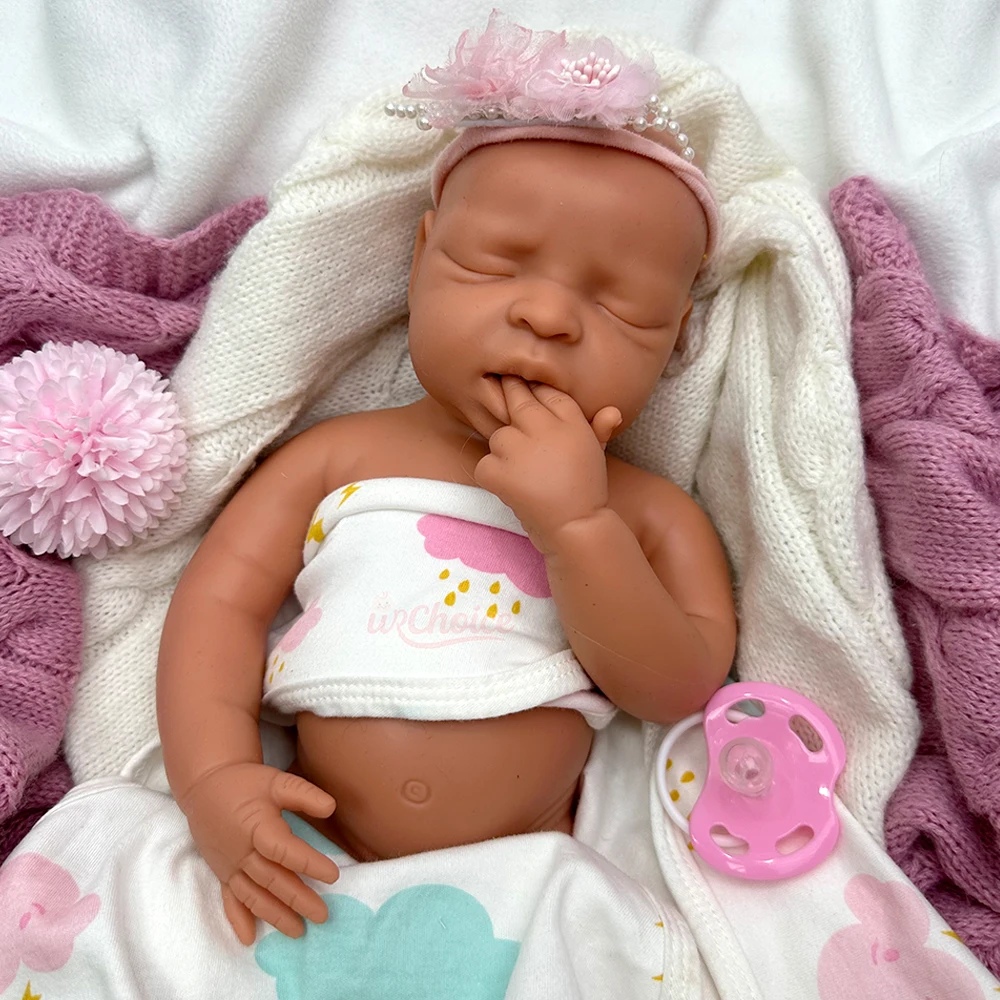 17-calowa silikonowa lalka reborn, dziewczynka, z miękkim, anatomicznie poprawionym ciałem, lalka artystyczna dla kolekcjonerów, do ekspozycji tematycznej i odgrywania ról.