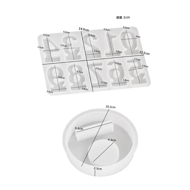 2pc Birthday Cake Silicones Molds Sqaure Base Molds for Making Holder Tealight Holder Art Craft, Number Resins Molds view 4