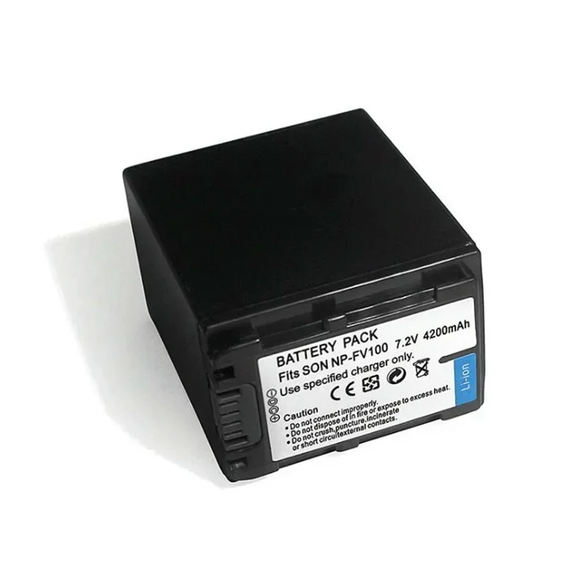 For Sony DCR-SR15 SR21 SR68 SR88 SX15 SX21 SX44 SX45 SX63 CX190 CX200 CX220 Batteria NP-FV100 4200mAh