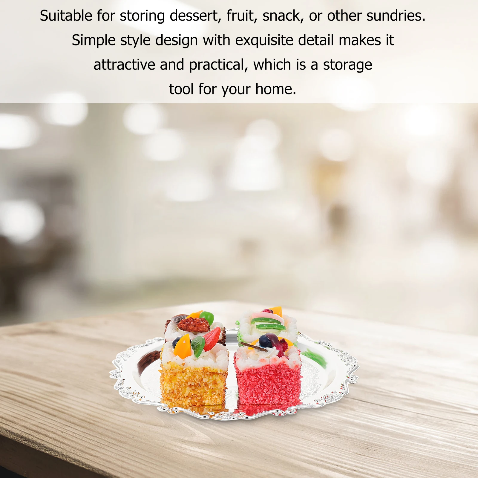 

Household Fruit Holder Stylish Serving Tray for Cake Dessert Salad Snacks Multi Compartment Container Kitchen Dining Table Use