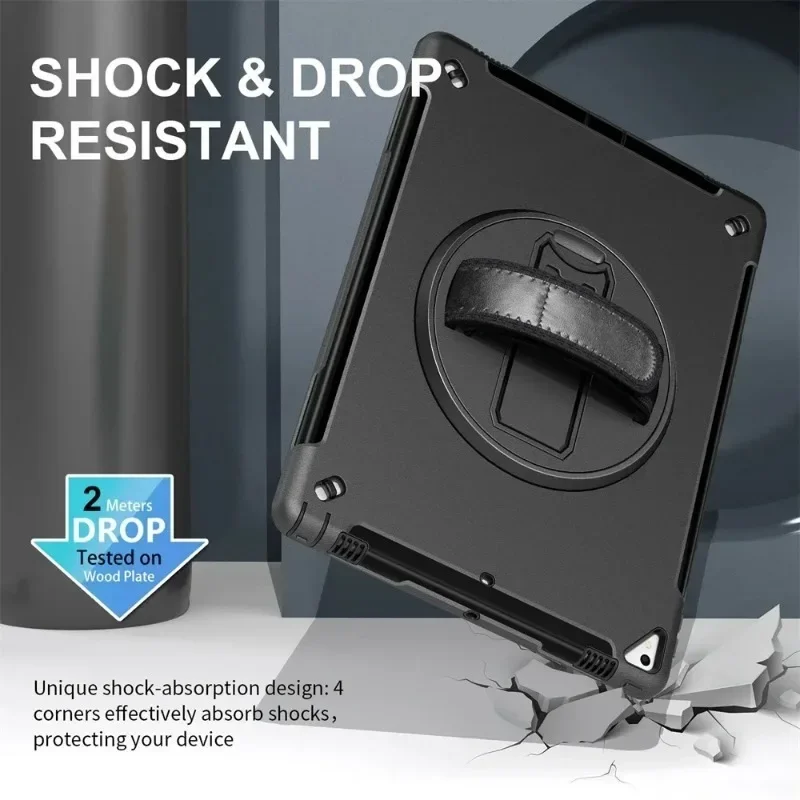 Hand Strap Tablet Case For Apple iPad Pro 12.9 inch 2015 2017 2018 2020 2021 2022 Heavy Duty Shockproof Protection Tablet Cover