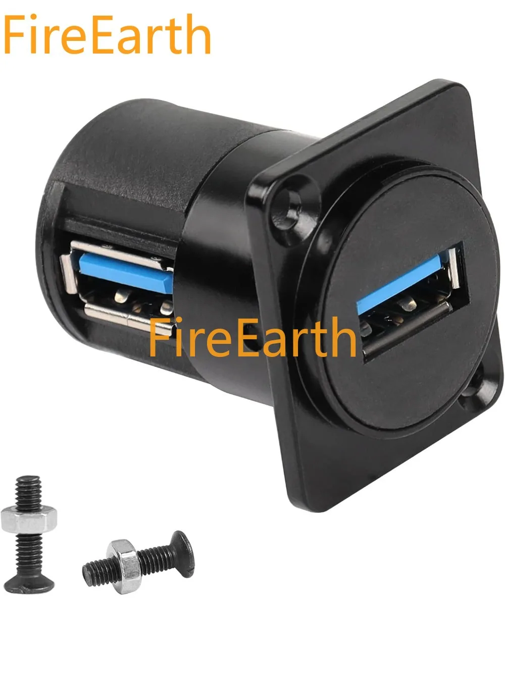 

USB 3.0 Panel-Mount Connector Socket Female Right Angle Coupler High-Speed Data Transmission D-Type Extension Interface Adapter