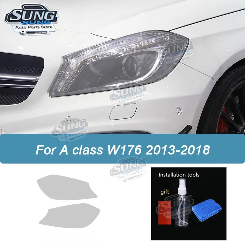 

Для Mercedes Benz A Class W176 A45 AMG защитная пленка для фар автомобиля дымчато-черная прозрачная наклейка из ТПУ против царапин ремонтная наклейка