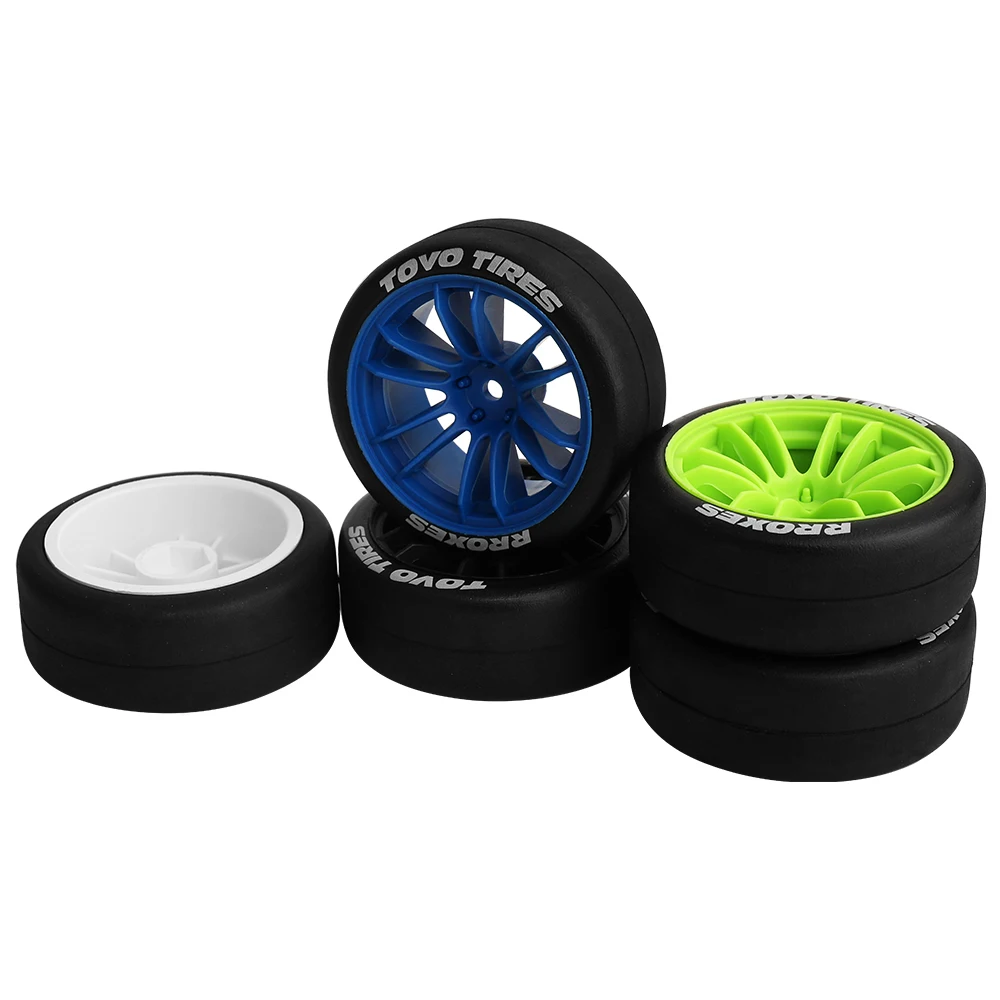 1/10 RC On Road Car Wheels Tires Complete Set A B C D E Style Plastic Rim Rubber Tyre Upgrade Replacement Parts