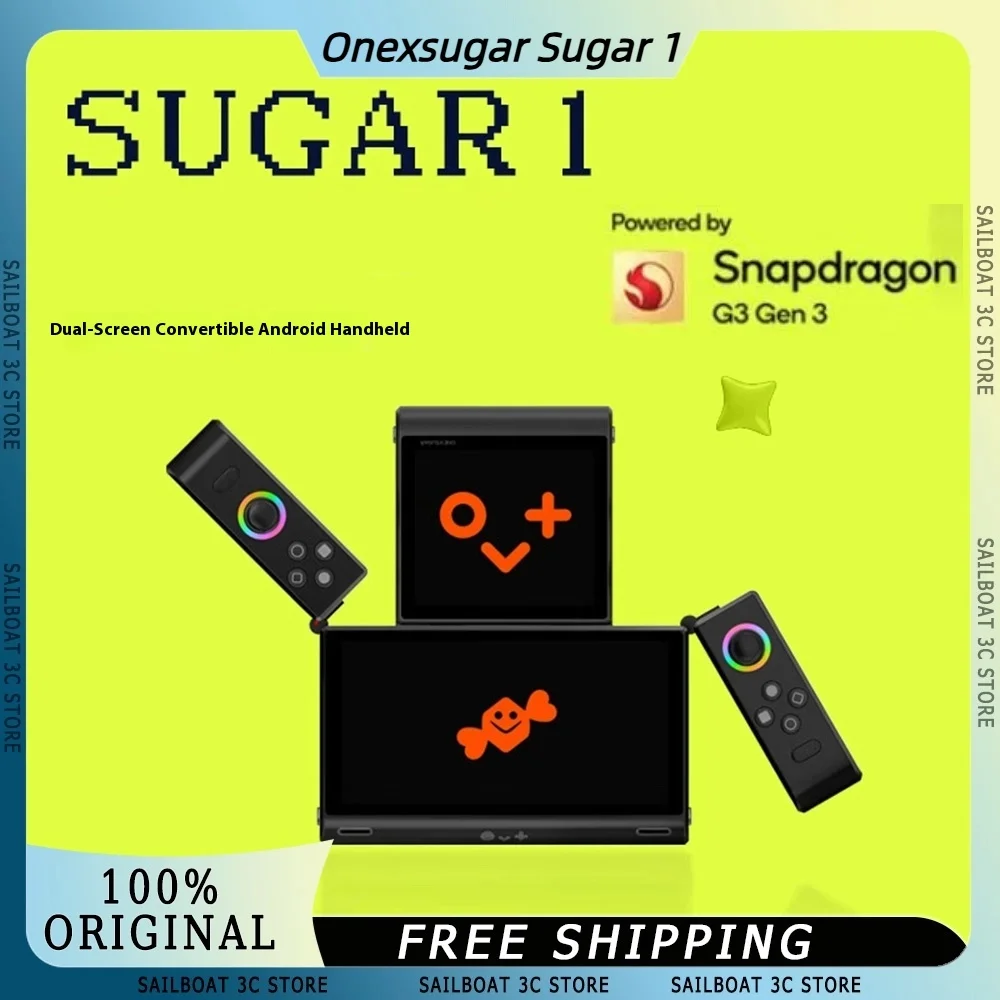 OneXPlayer OneXsugar Sugar 1 مشغلات الألعاب المحمولة Android14 شاشات OLED المزدوجة 512 جيجابايت تشوه وحدات تحكم الألعاب عصا التحكم في القاعة #1
