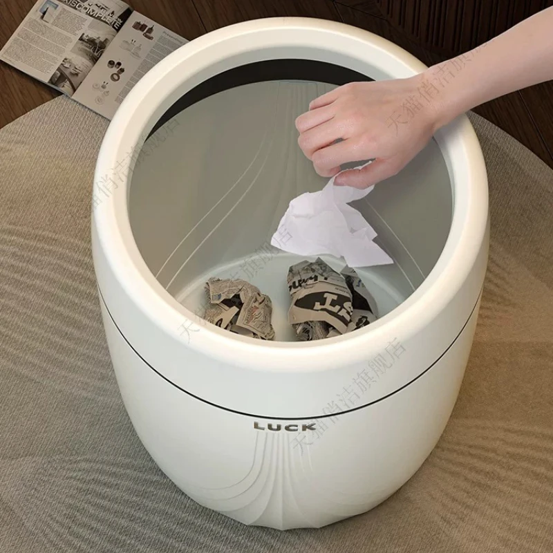High-value Trash Can Living Room Waste Paper Basket Uncovered Sanitary Bin Double-layer Pressure Ring Trash Can Мусорное Ведро