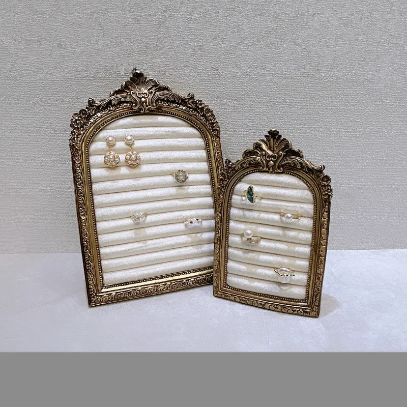 

Винтажная подставка для ювелирных изделий с мягкой бархатной фоторамкой, ожерелье, серьги, органайзер, реквизит для съемки