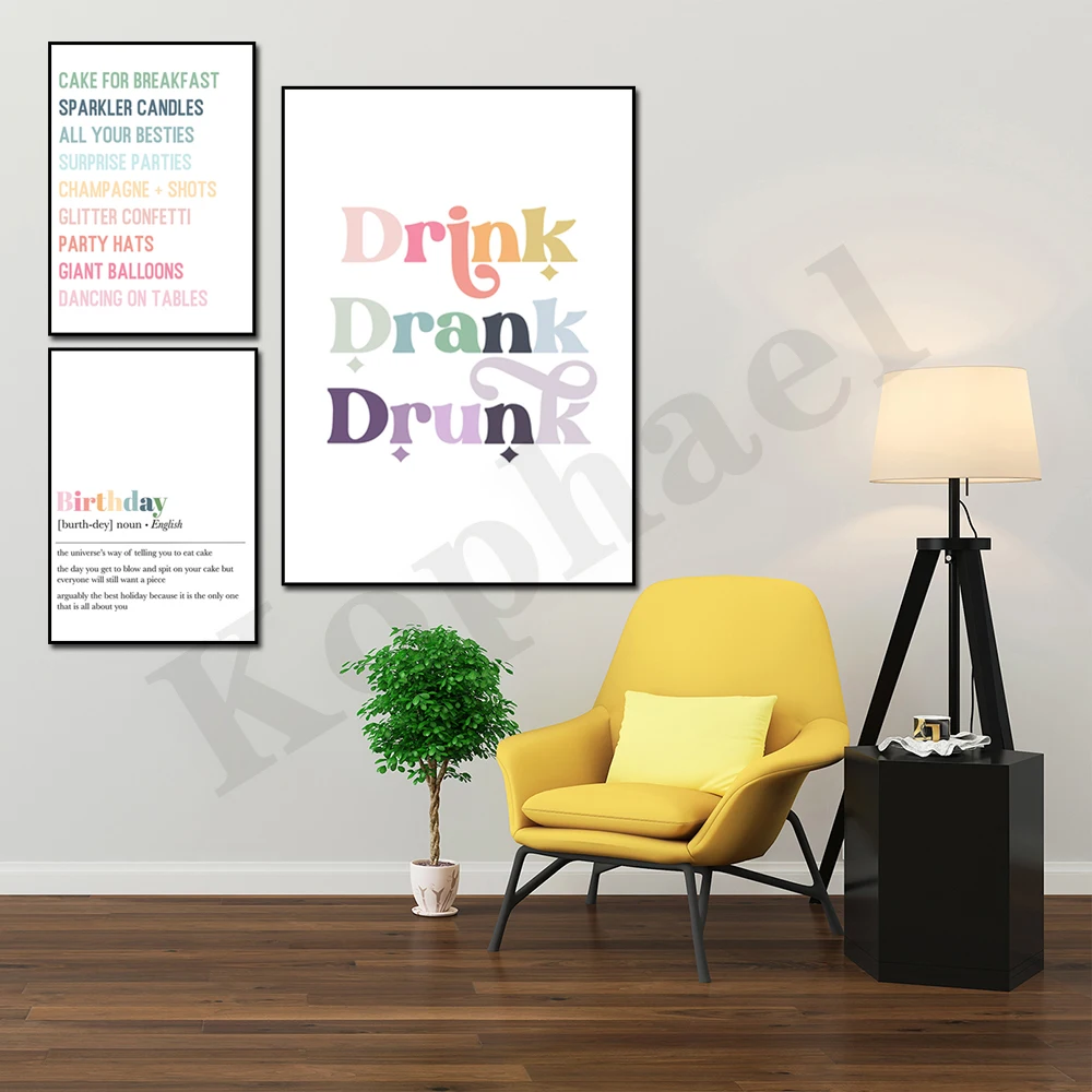 Colorful birthday wall art | 30th birthday decor | aesthetic birthday party decor | 21st birthday party | birthday things