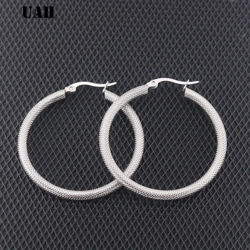 UAH Stainless Steel Circle Hoop Earrings For Women Sexy Big Round Loop Hypoallergenic Earrings Jewelry Sports Earings Gifts