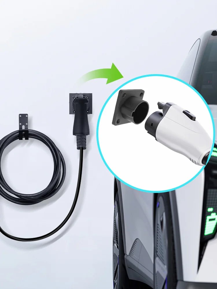 EV Charger Holder Electric Vehicle Charger Holster Dock Wall Mounted for SAE J1772 EU Type 2 Tesla Plug Charging Gun Holder Base