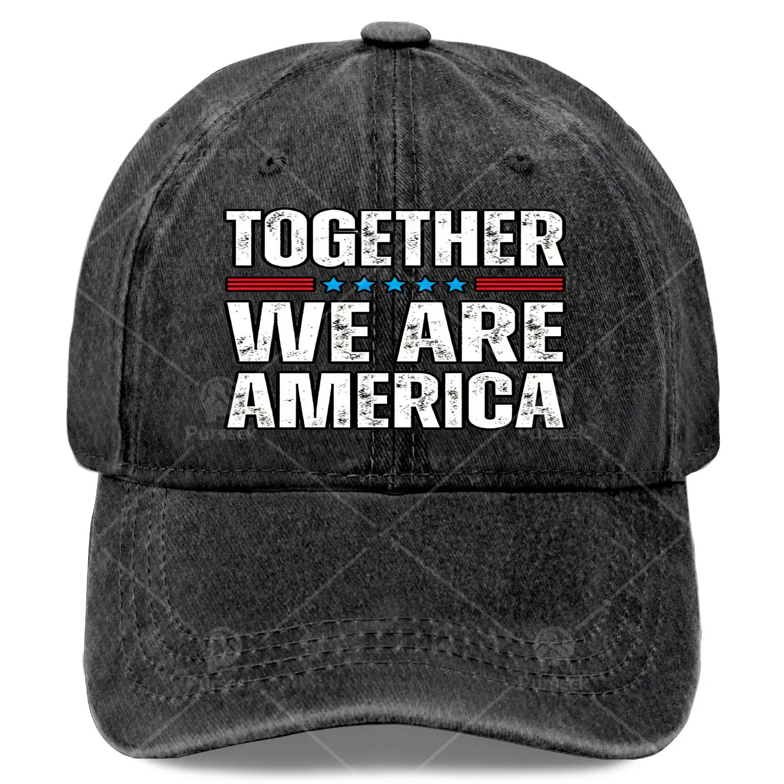Together We Are America US Flag Vintage Baseball Hat Unisex Funny Washed