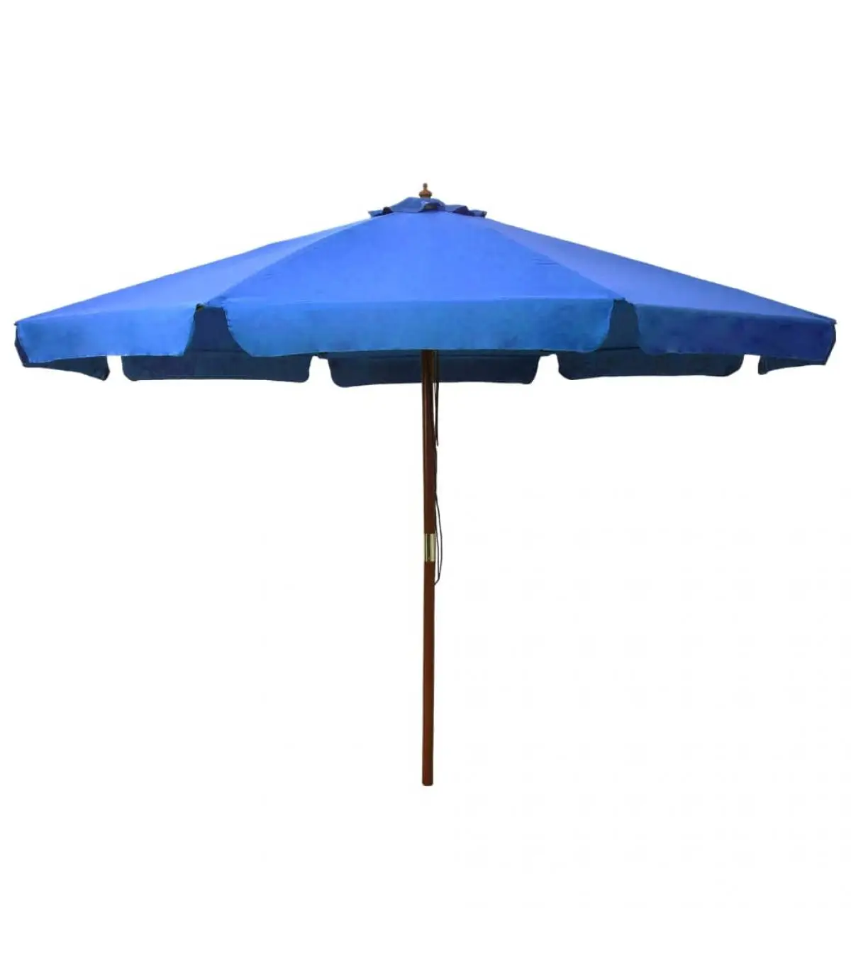 330 cm garden sunshade wood stick light blue