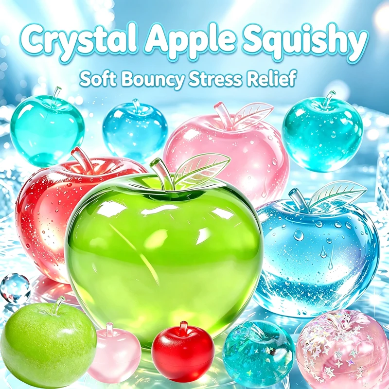 New Simulated Apple Stress Relief Squishy Toy Apple Pinch Slow Rebound Decompression Shapeable Suction Hand Decompression Pinch