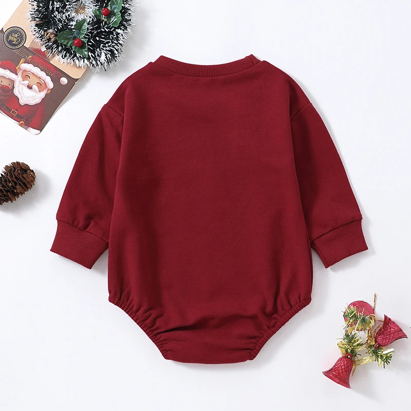 

Infant Unisex Bodysuit Cozy Long Sleeve Round Neck Woodland Print Playsuit for Autumn Winter Season