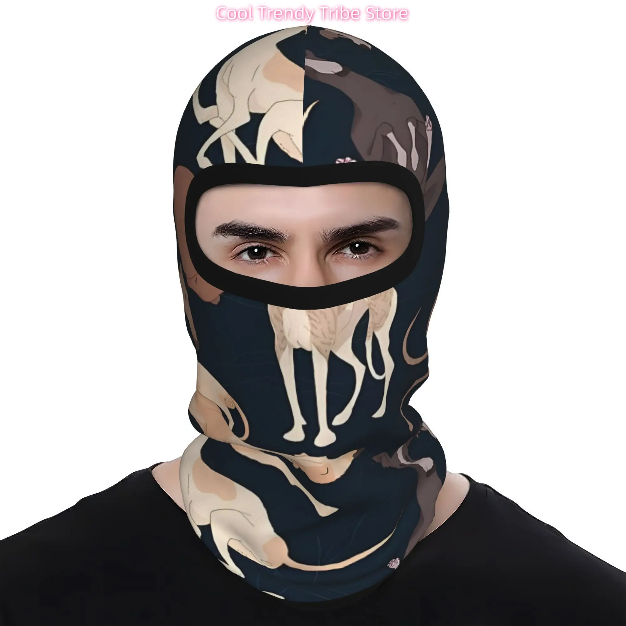 1pc of Whippet Good Dark Patterned Wind-Resistant Balaclava for Cycling And Skiing, Serving As a Face Cover And Neck Warmer