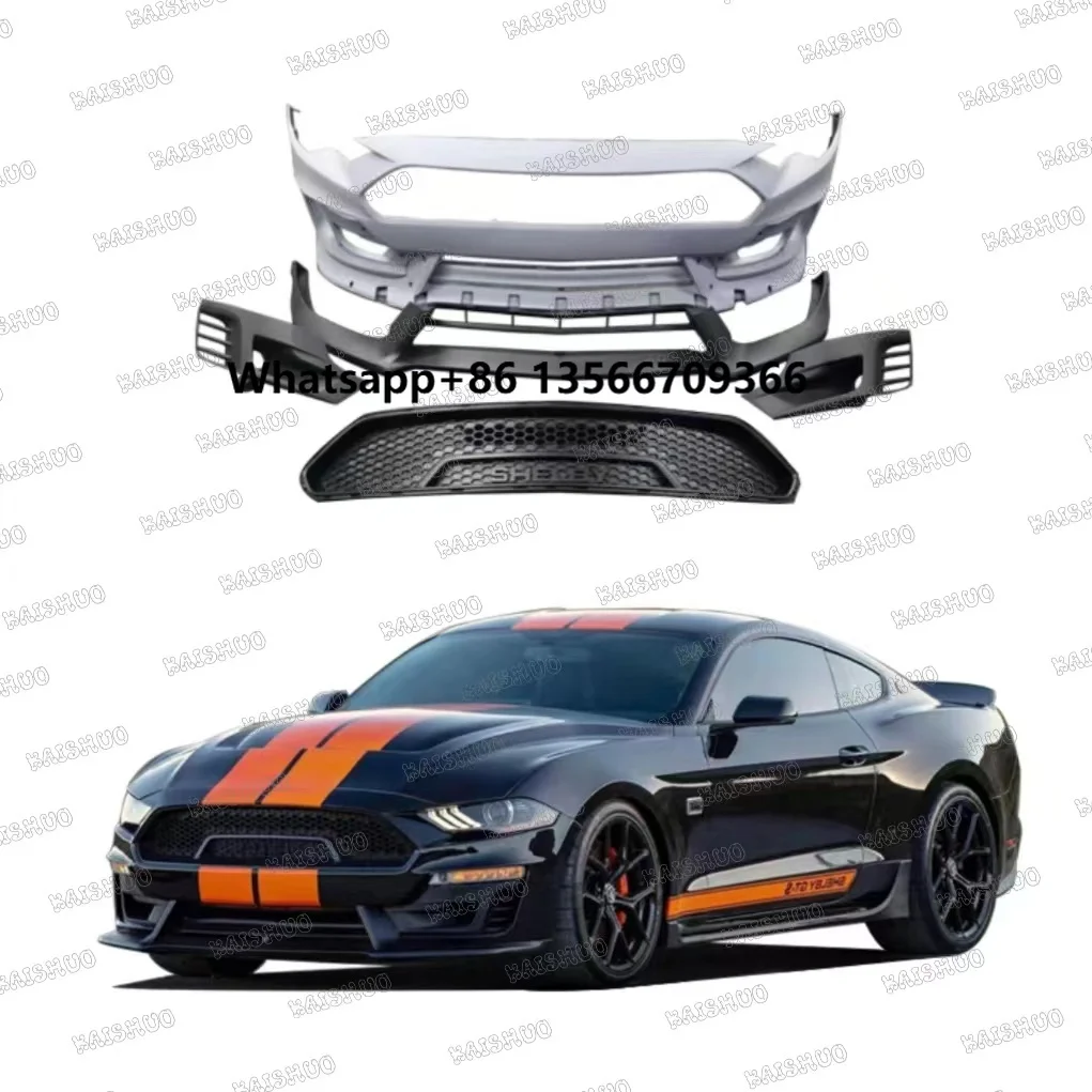 

Высококачественные автозапчасти в стиле Shelby, комплект кузова, передний бампер, боковые юбки, катушка для Ford Mustang 2018-2021 гг.