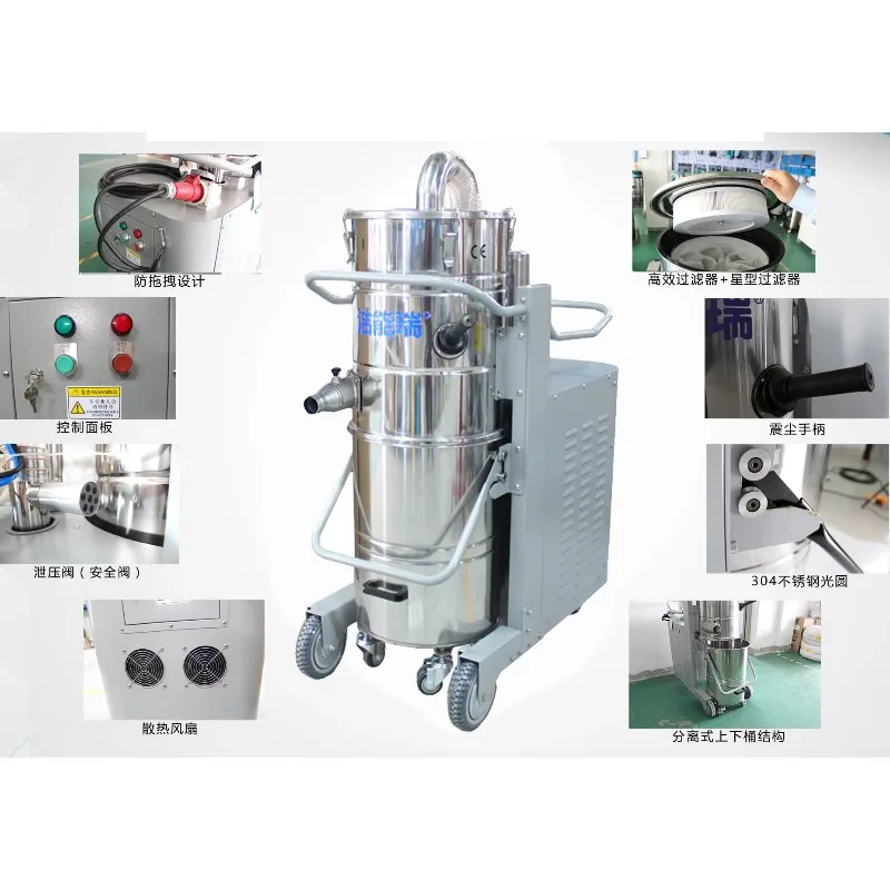Metal Powder Nails Absorption in High Power Cyclone Industrial Vacuum Cleaner