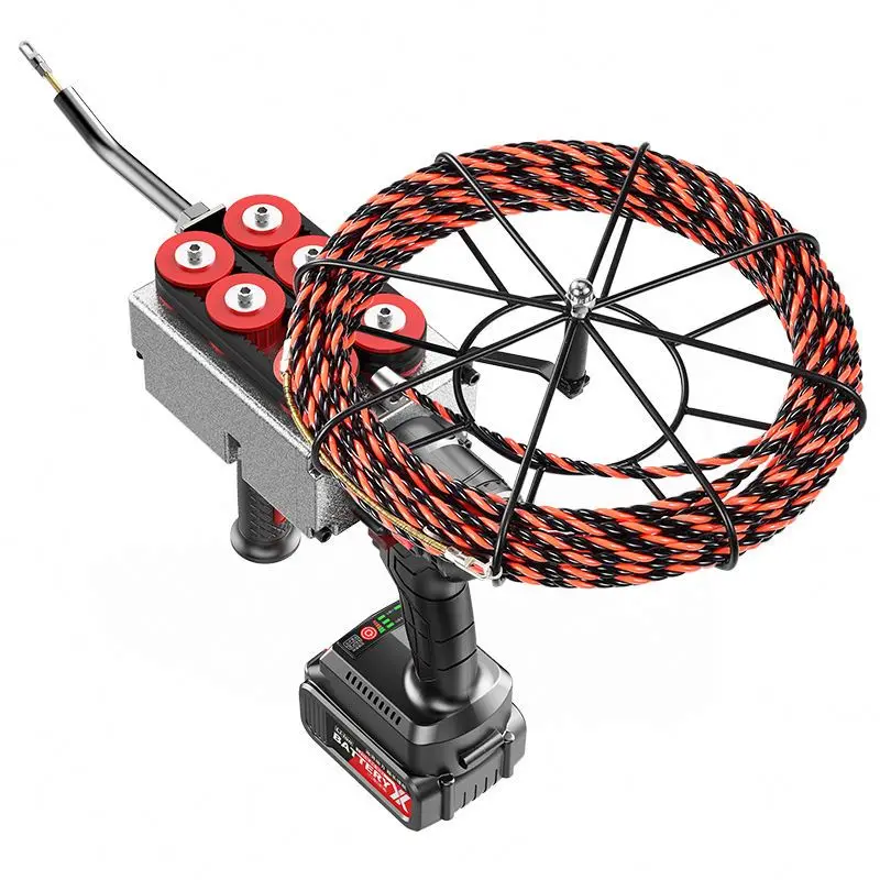 Herramienta de electricista inalámbrica portátil de 21V, máquina roscada automática de batería de litio sin escobillas, cableado de pared, red de encordado de cables