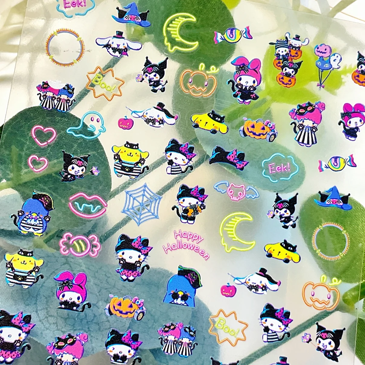 1 sheet Cute ghost nail Halloween cartoon cute Kulomi big eared dog Melody hellokitty nail sticker