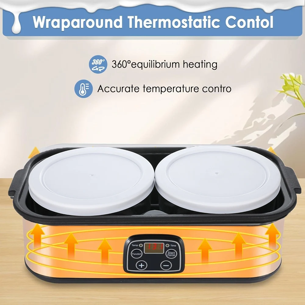 nicenew Yogurt Maker 2L Large Capacity Automatic Temperature Control 0-48 Hours Timer Digital Yogurt Maker Machine EU