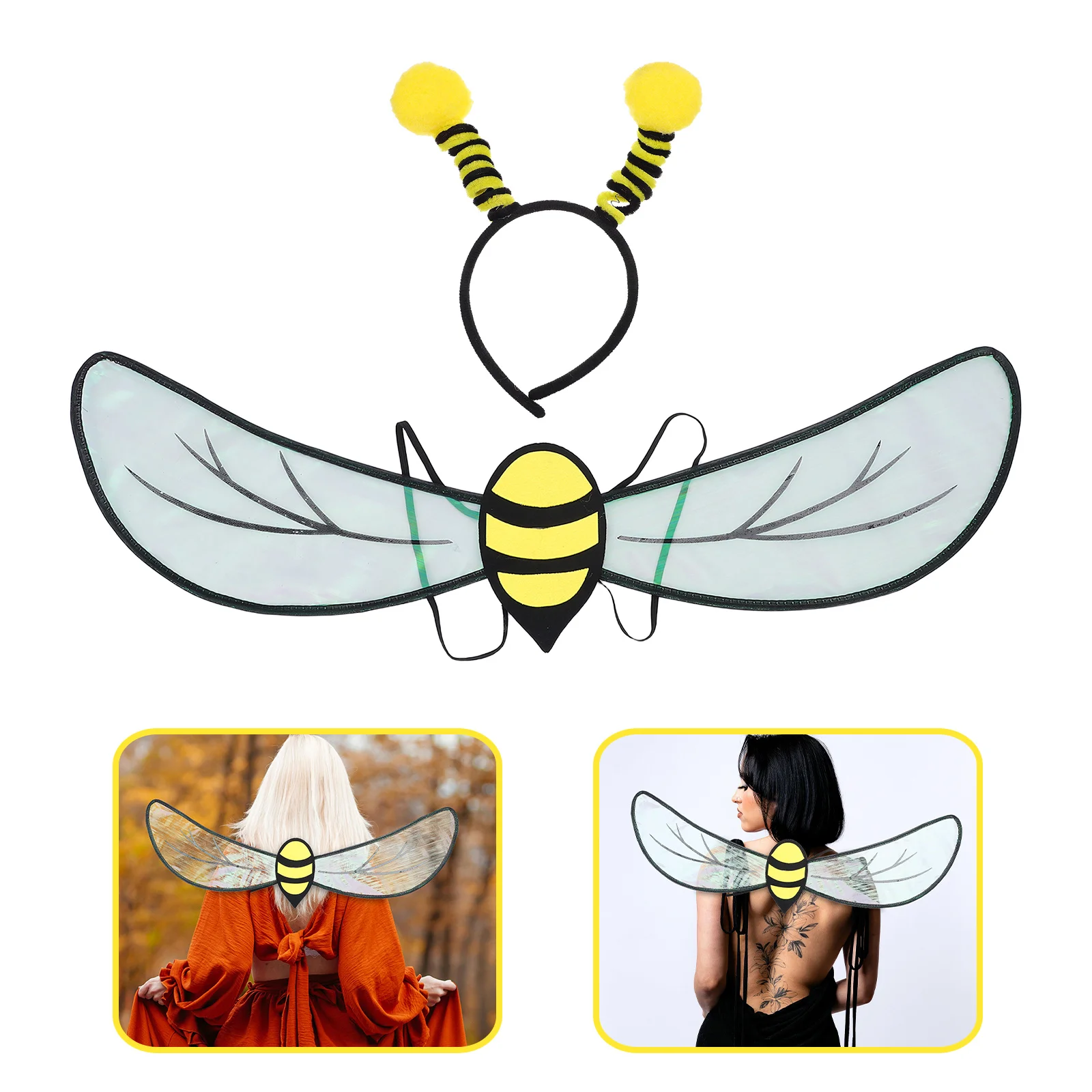 

1Sets Bee Fairy Costume Accessories Bee Antenna Headband Fairy Wings Dress Up Halloween Christmas Cosplay Festivals Party