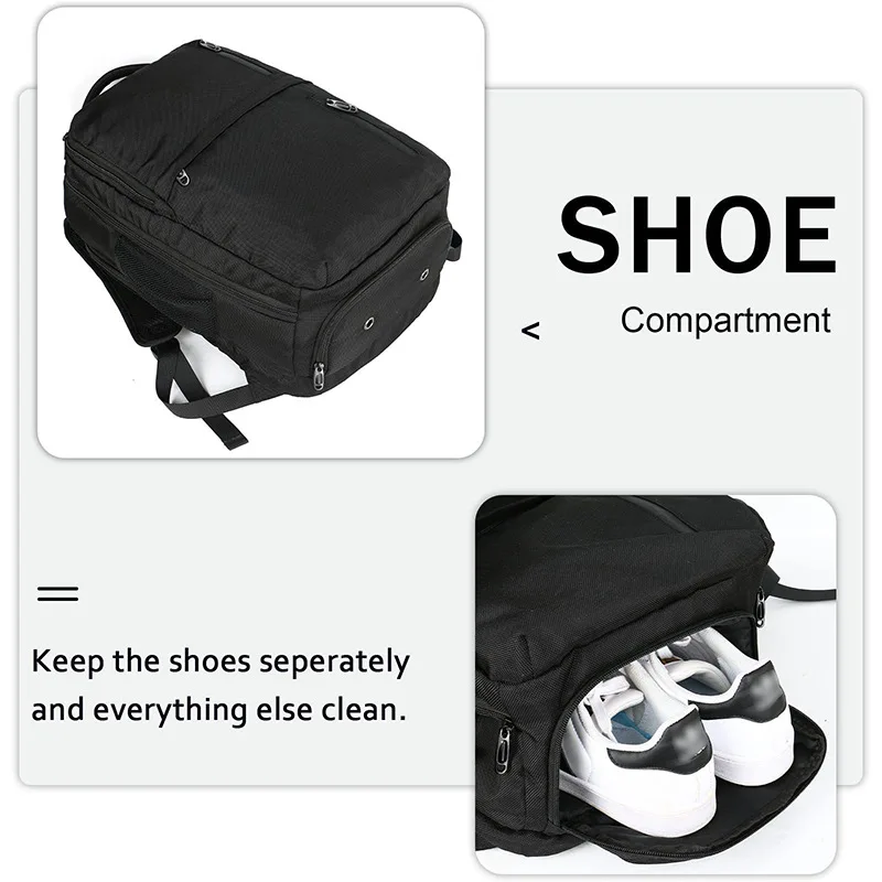 Sac à dos de transport tout-en-un, sac de voyage d'affaires pour le travail, le week-end et les voyages de nuit, sac à dos étanche pour ordinateur portable