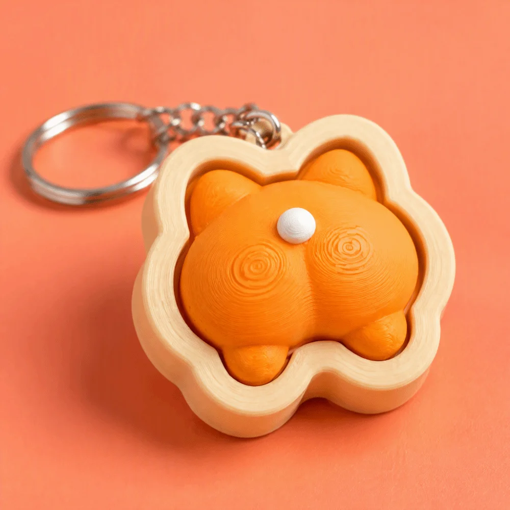 Novelty Gift Soft Fidget Keychain Slow Resbound Cute Finger Button Clicker Funny Novelty Squeeze Keychain Office Relaxation