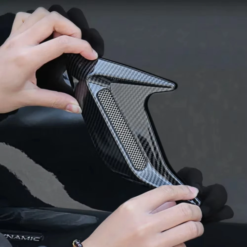 Koolstofvezel Auto Haaienkieuwen Spatbord Side Air Flow Outlet Vent Decoratie Sticker Trim Cover Decal Auto Styling Universeel
