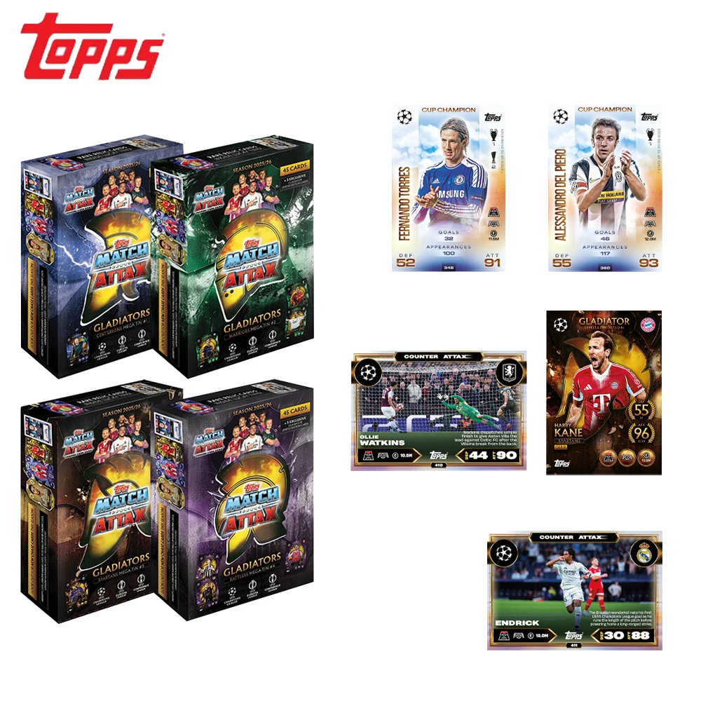 2025-26 Topps Match Attax UEFA Champions League Tarjeta de Estrella de Fútbol Caja Grande de Hierro Paquete Masivo Tarjeta Coleccionable