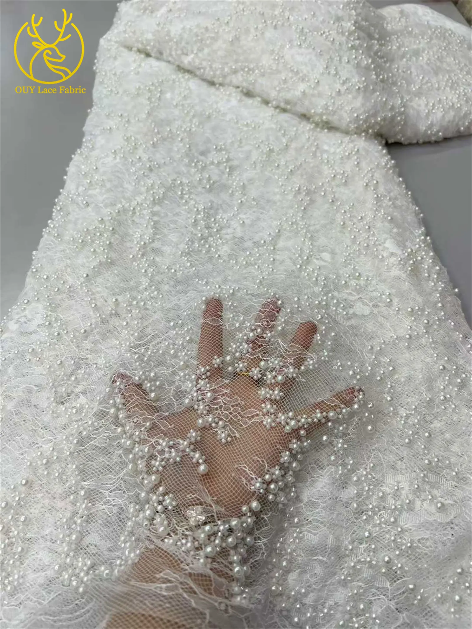 Black African Handmade Beaded Mesh Lace Fabric 2025 Luxury Nigerian French Sequin Lace Fabric Dress Sewing Material 5 Yards