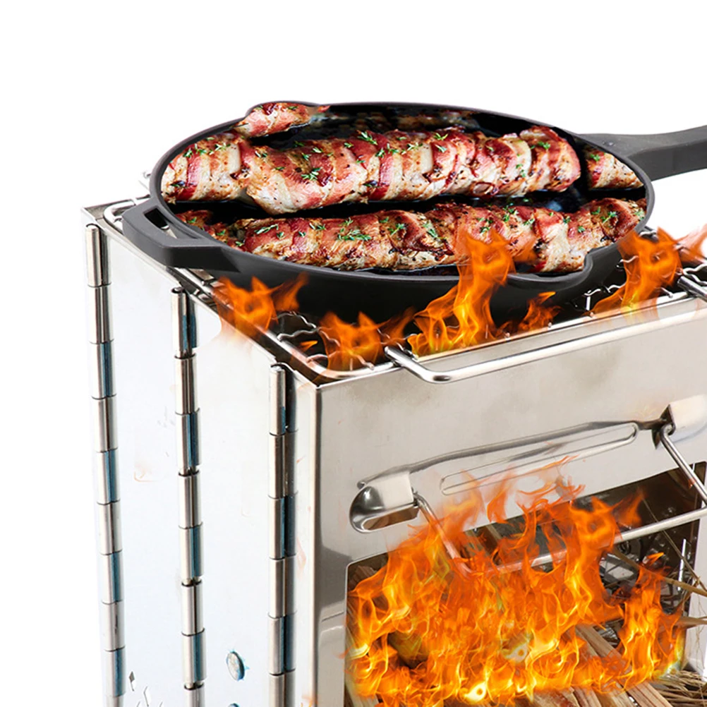 

Stainless Steel Grill Camping Cookware Outdoor Cooking Utensils Collapsible Gill