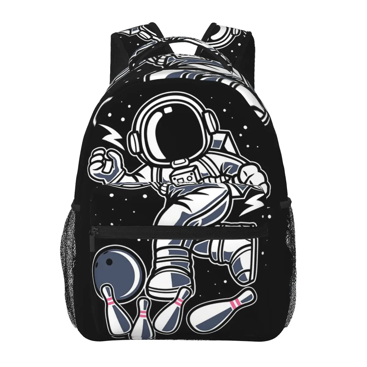 

Astronaut Bowling Universe Student Backpack School Bag Hiking Travel Daypack for Boys Girls Fashion Bookbag Shoulder Bags