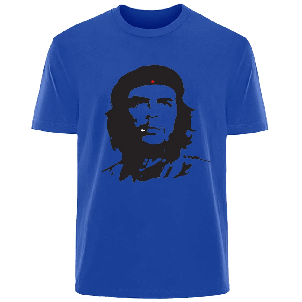 Summer Che Guevara Print High Quality Men\'s 100% Cotton Breathable Sweat Absorbent T-Shirt Casual Fashion Men\'s Streetwear