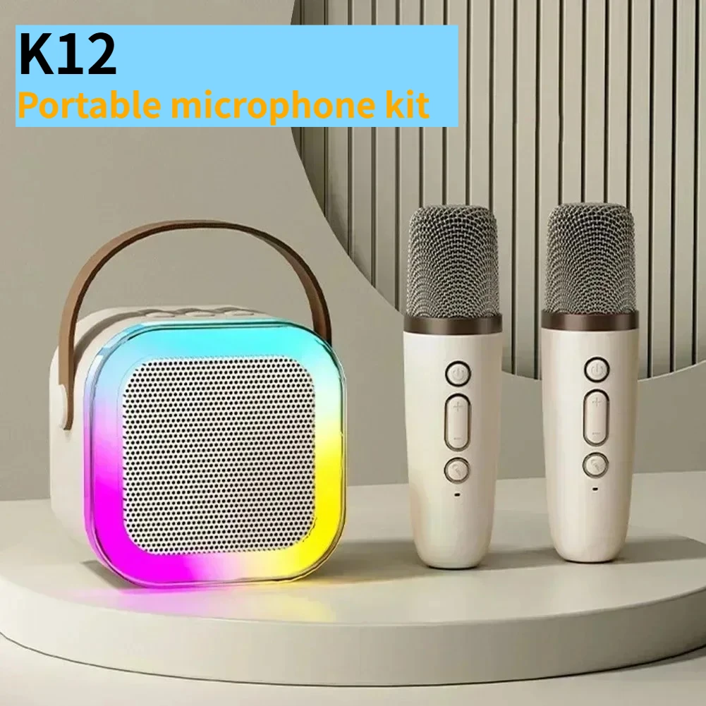 K12 NEW Hot Bluetooth Speaker Portable Home Cute Karaoke Mini Wireless Audio with Microphone K Song Family Singing Machine