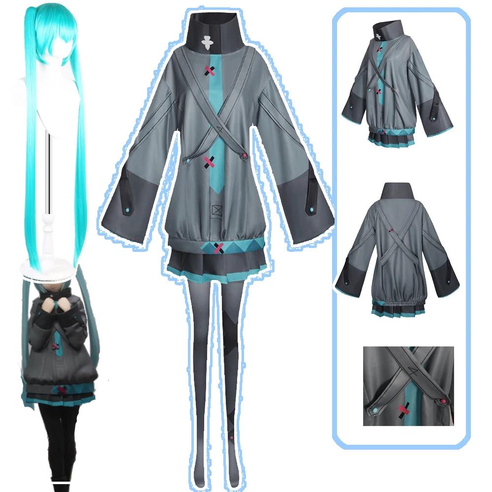 Anime Mikuu Cosplay Costume Kasane Teto Wig Women Girls Fancy Dress Halloween Disguise Performance Wear Stage Game Idol Costumes