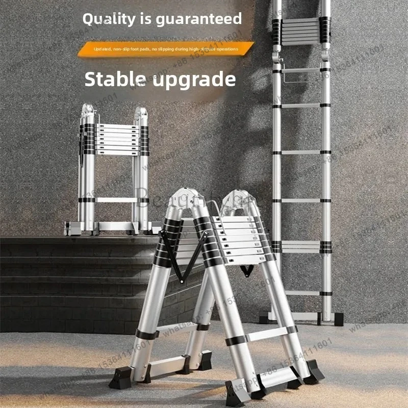 telescopic ladder lifting engineering ladder stainless steel portable herringbone ladder multi-function aluminum alloy