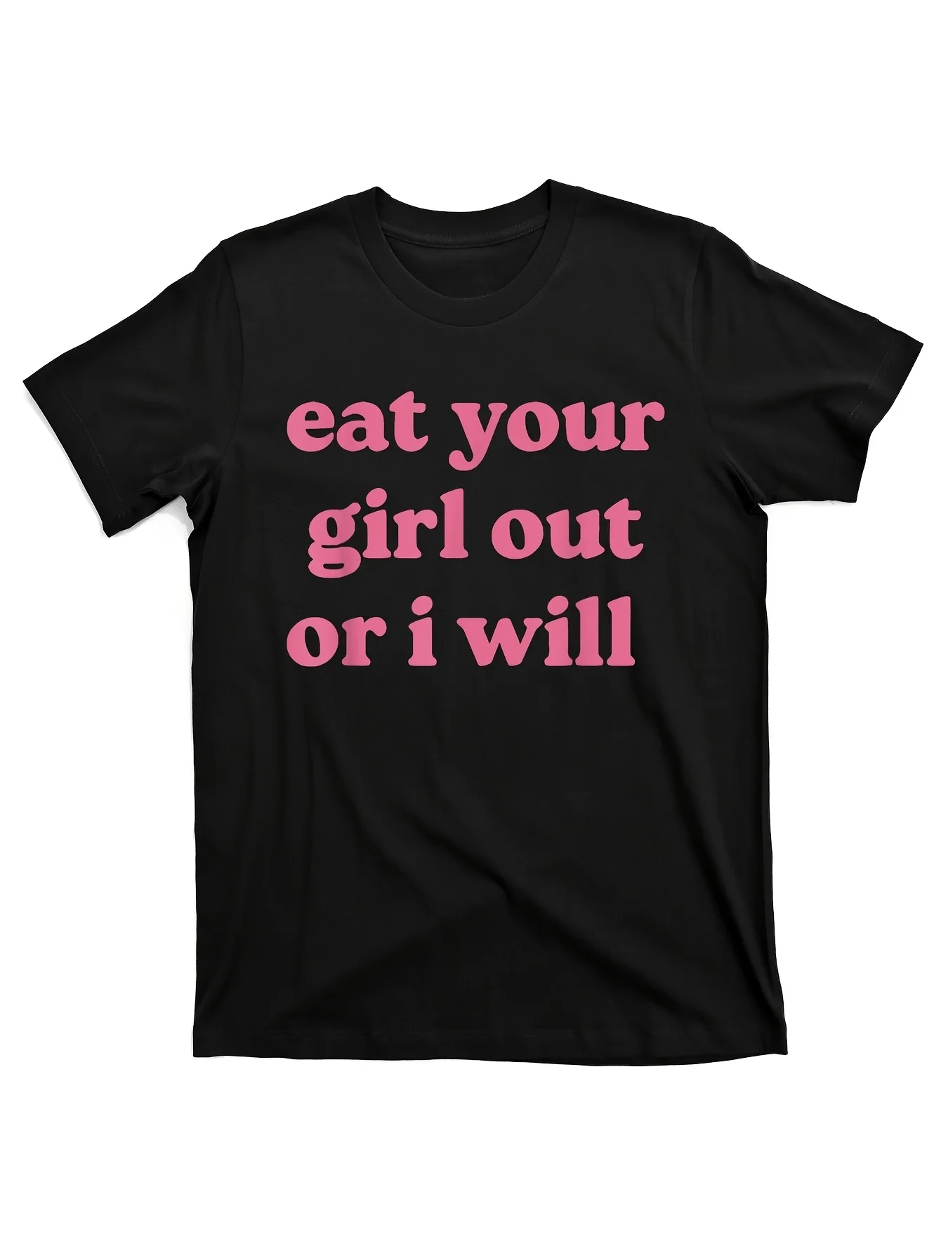 

Men's Eat Your Girl Out I Will Graphic T-Shirt Cotton Retro Crew Neck Tee Edgy Humor Casual Top Comfortable Fit