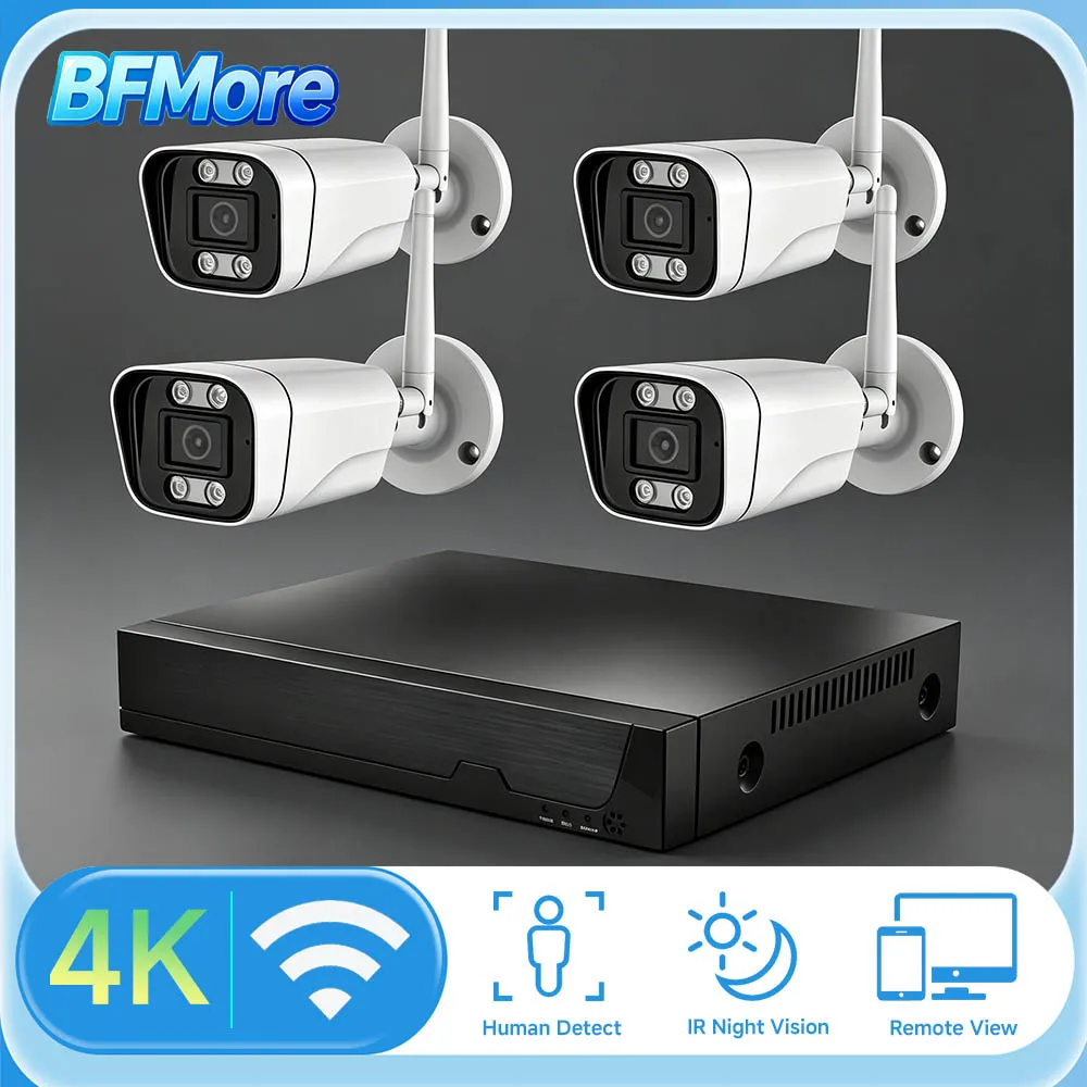 BFMore HD 10CH NVR Set 4K 8MP Wireless Security Wifi 3.6mm Камера Two Way Audio IR/Color Night Version 5MP Surveillance Vedio Ki