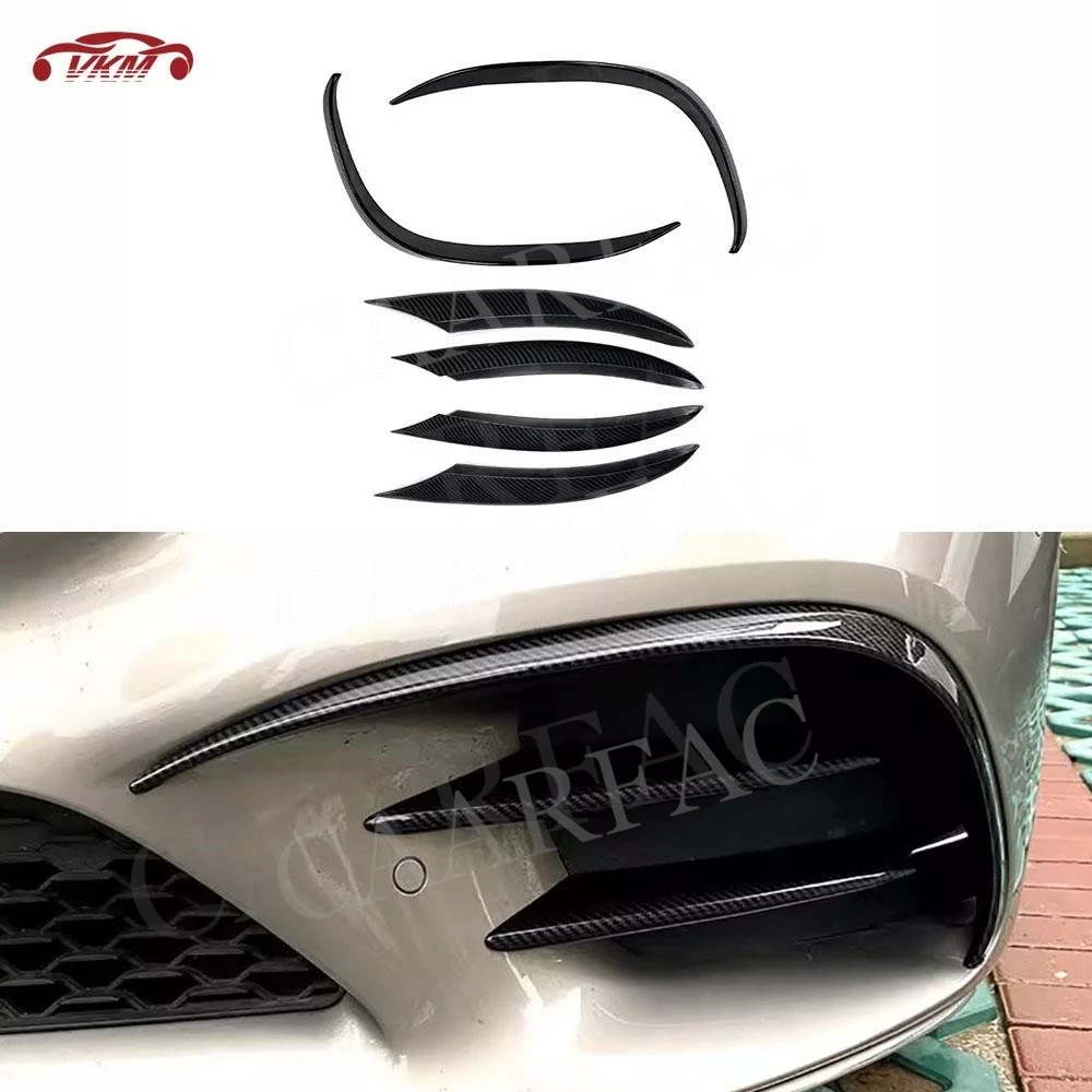 

Carbon Fiber Front Bumper Spoiler Fog Light Trim Tuning Decoration for Benz C Class W205 C205 Sport 2019+ Car Accessories