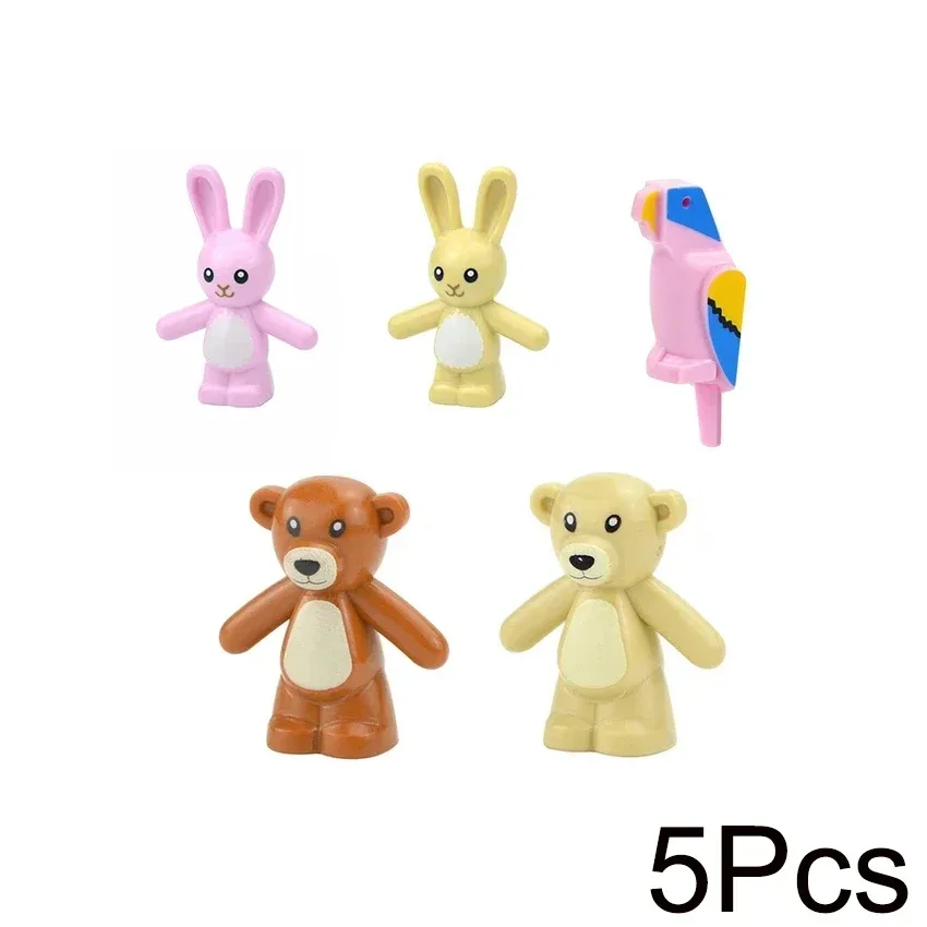 MOC Tier-Bausteine, kleine Partikel, Szenenmodell Tiger, Schaf, Ente, Pferd, Wal, Lernspielzeug, Zoo, zum Zusammenbauen, Geschenk, DIY-Bausteine, Spielzeug – Detail 4