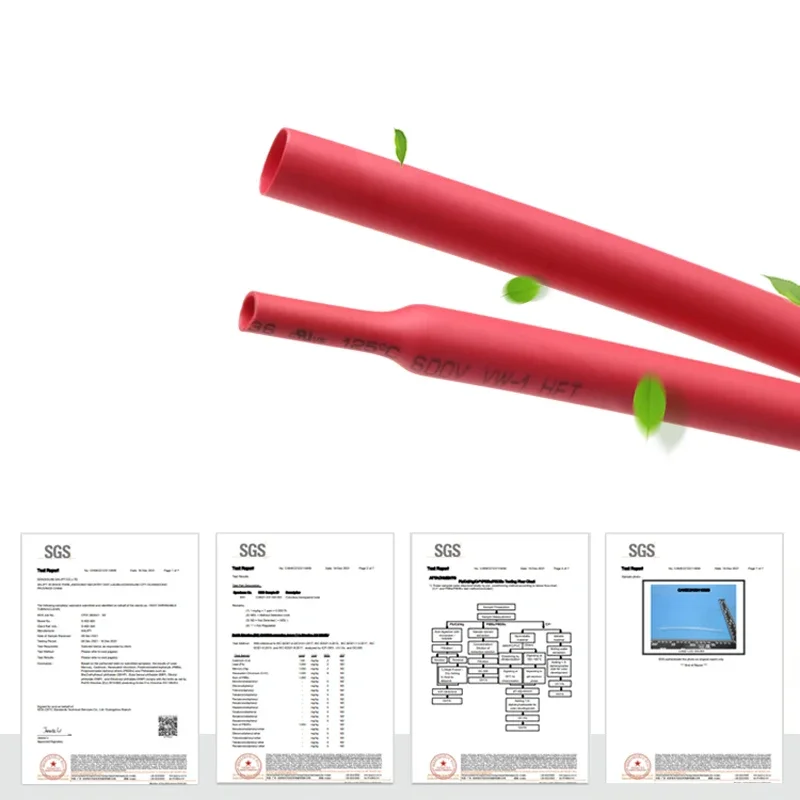 1~10m Heat Shrink Heatshrink Tube 2:1 Red Diameter 0.6mm ~ 80mm Tubing Sleeving DIY Wrap Wire Repair Cable Protecctor