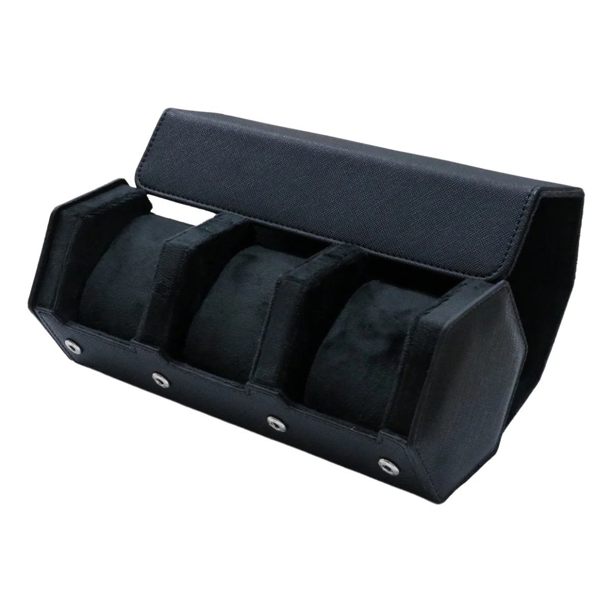 Hexago 3-Slot Watch Roll Travel Case Portable Vintage Leather Watch Display Case Storage Box Watch Organizers Men Christmas Gift