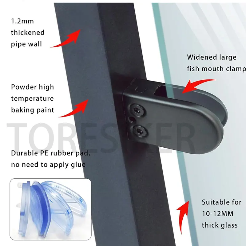 Imagem -06 - Black Glass Balaustrada Post Vidro Trilhar Post Sistema de Esgrima para Deck Villa Varanda