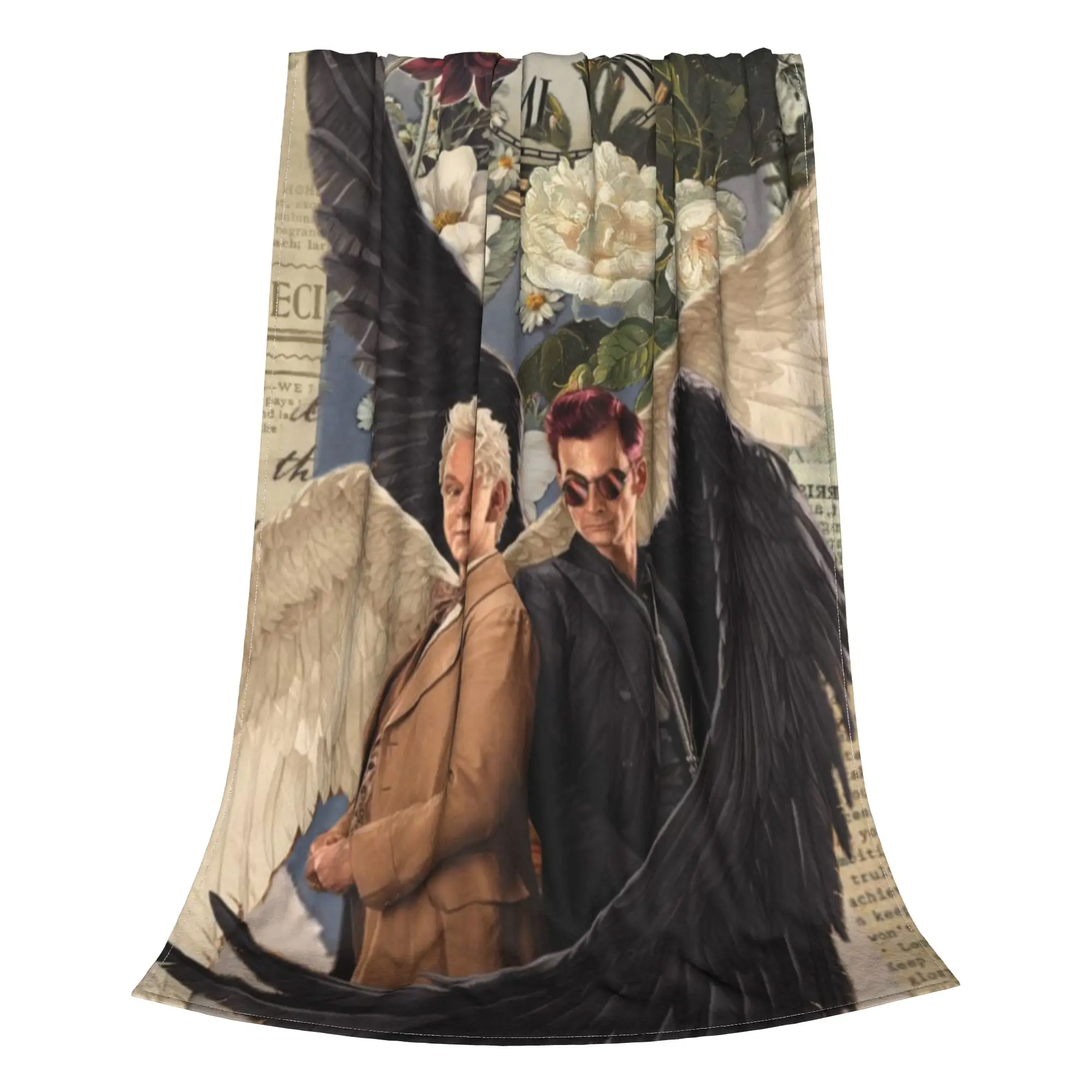 Good Omens Good Omens Blanket All Season Breathable Ultra-Soft Throw Blankets For Car Plush Thin Quilt