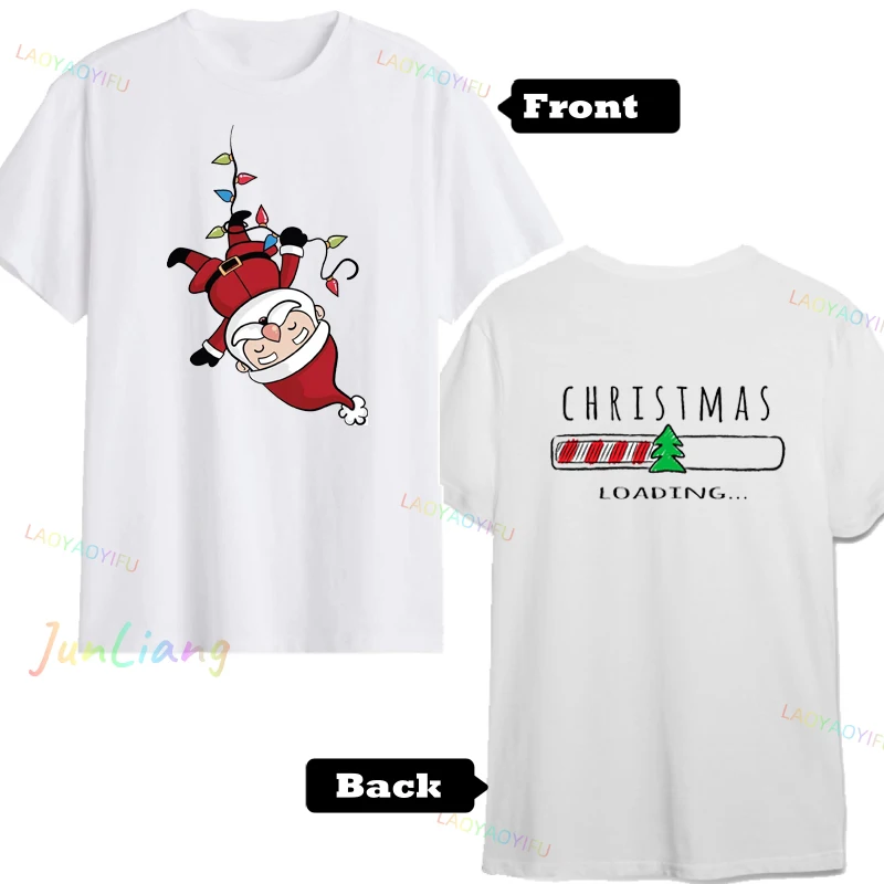 Harajuku Fashion Goth Christmas Loading Graphic Women Clothing Casual 100% Cotton Women's Blouse Clothes Top Y2k Tops T-shirts