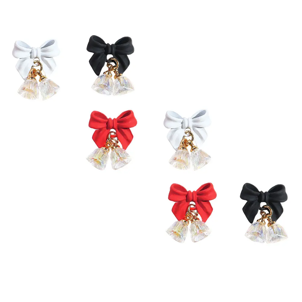 

6pcs Butterfly Crystal Pendant Colorful Alloy Bow Nail DIY Charms Manicure Ornament Three-dimensional Nail Decor Studs