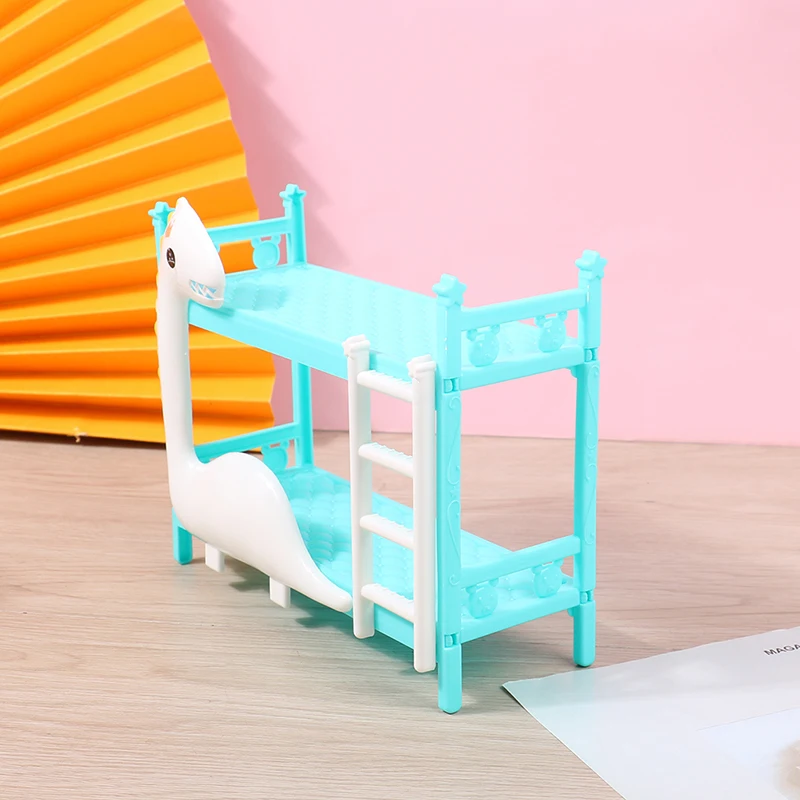 1Pcs Dollhouse Miniature Dinosaur Doll Bunk Bed Double Bed Model DIY Scene Accessories