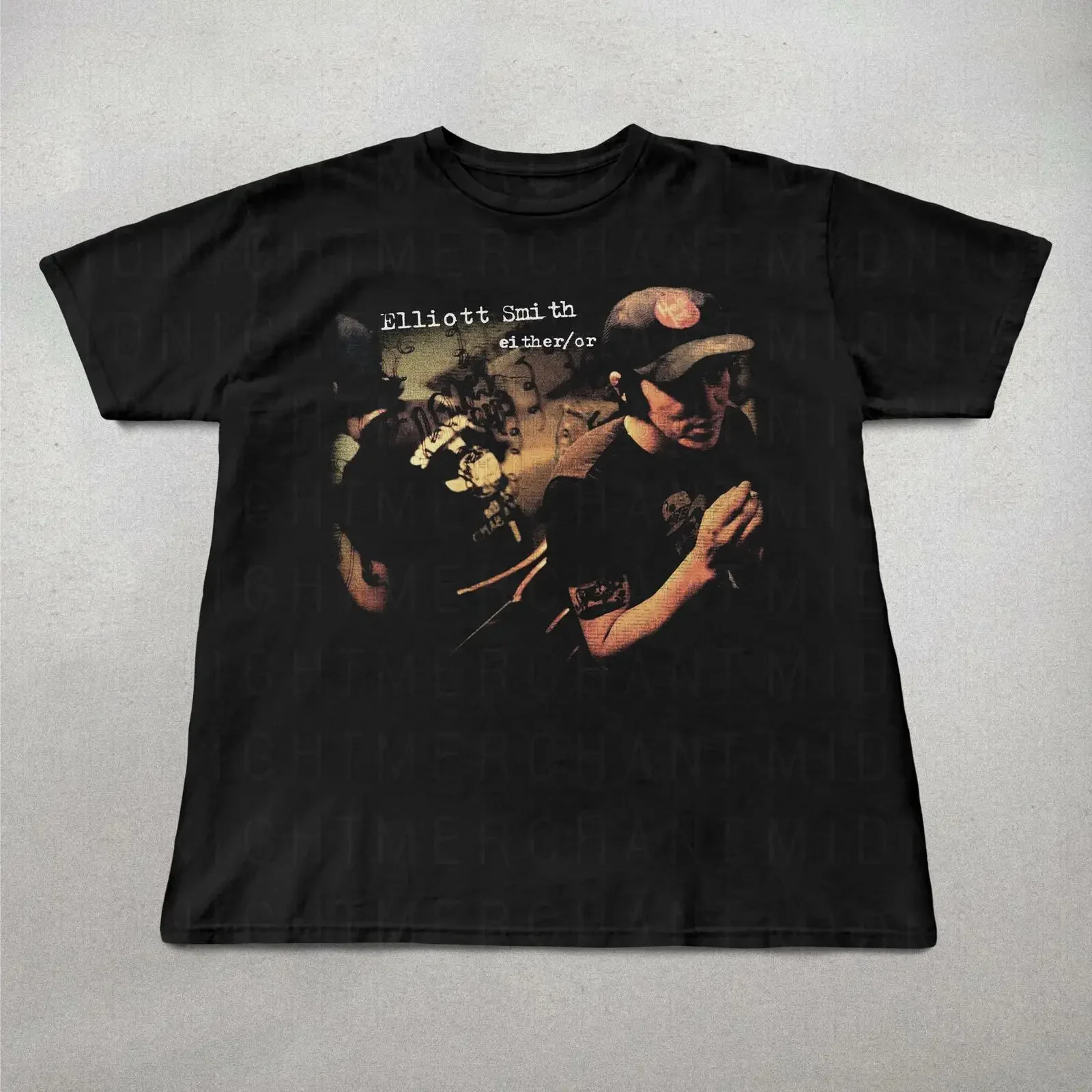 Vintage Elliott Smith Either Or T shirt 90s Retro Indie Folk Alt Rock Band Trendy Casual vintage Washed Stylish homme fashion