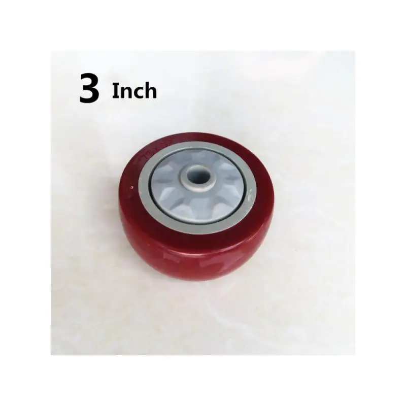 

1 Pc 3 Inch Red Medium Single Wheel Polyurethane Silent Flat Driver Cart Caster